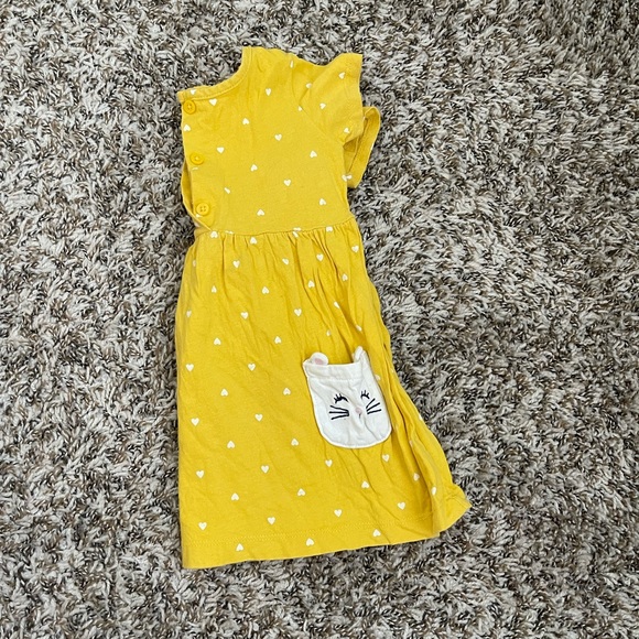 Mustard Short Sleeve Aline Dress Baby Girl - Picture 3 of 4